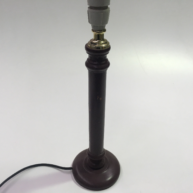LAMP, Base (Table) - Candlestick Style, Burgundy Brown w Brass Stem